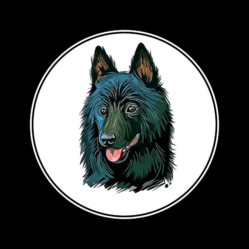 Schipperke Hund Aquarell Illustration
