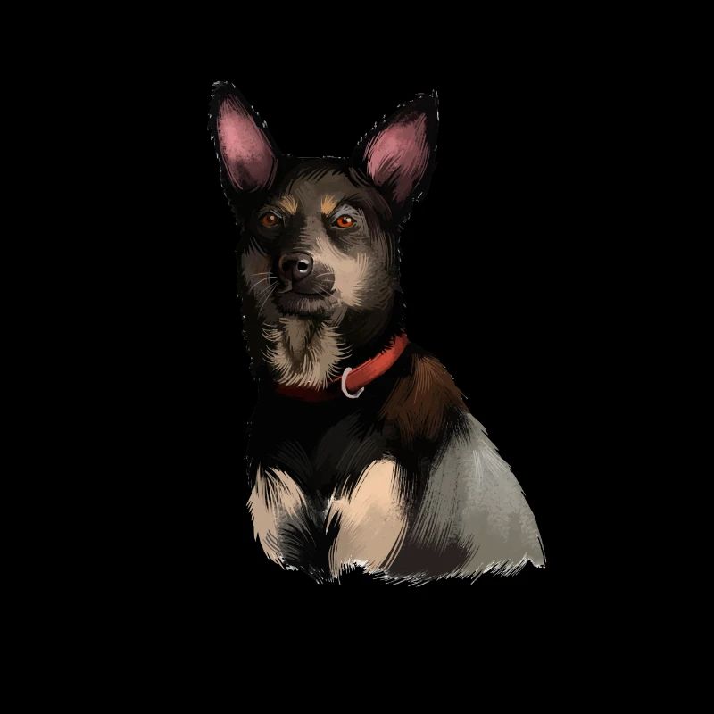 Illustration de l’aquarelle du chien australien Kelpie