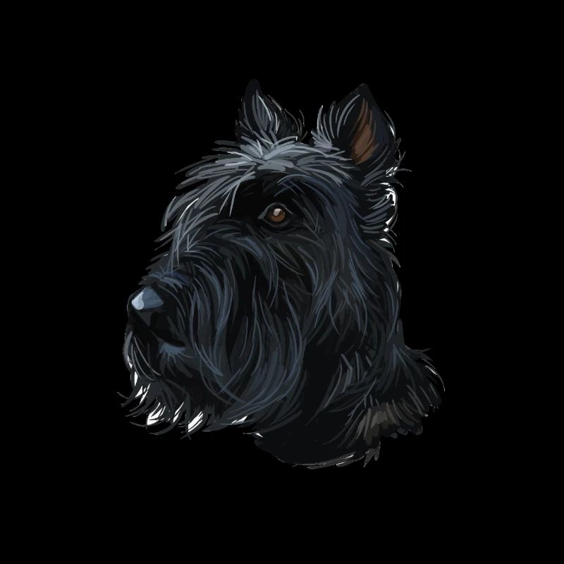 Illustration de l’aquarelle du chien Scottish Terrier