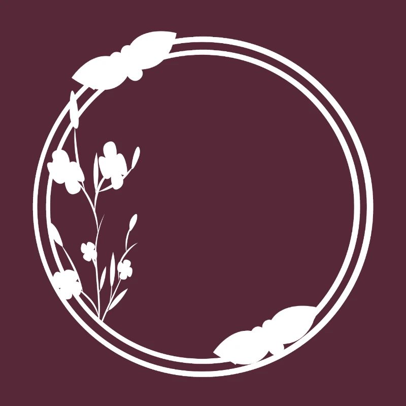 Spring Frame Circle in White Flowers