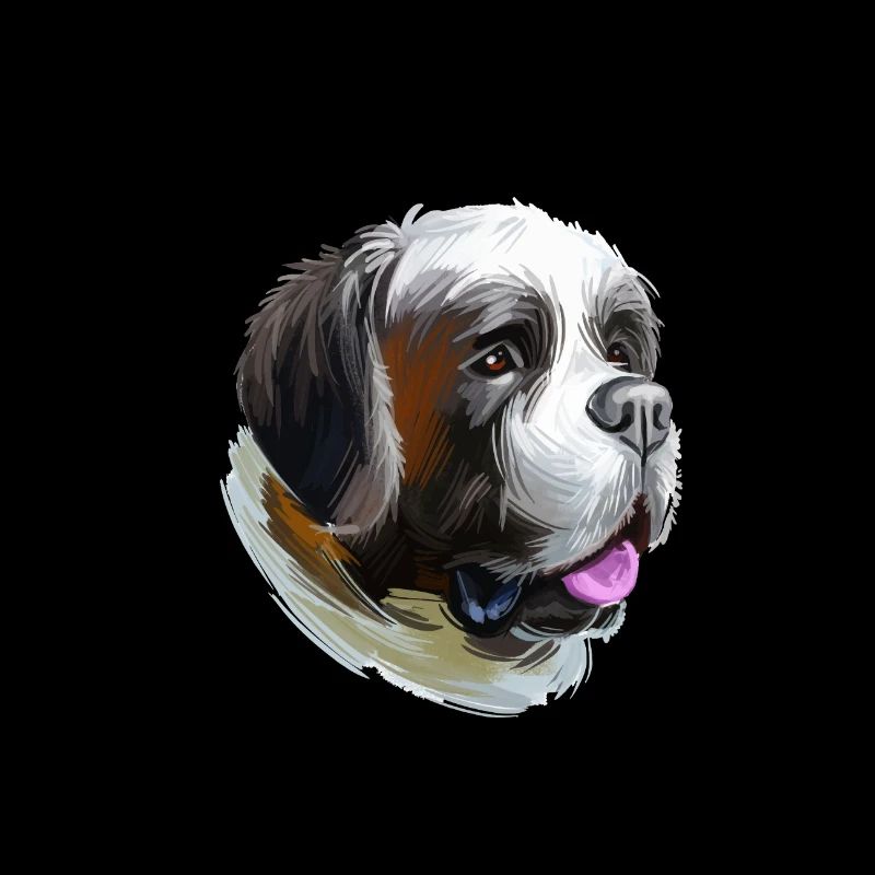 St. Bernard Hund Aquarell Illustration