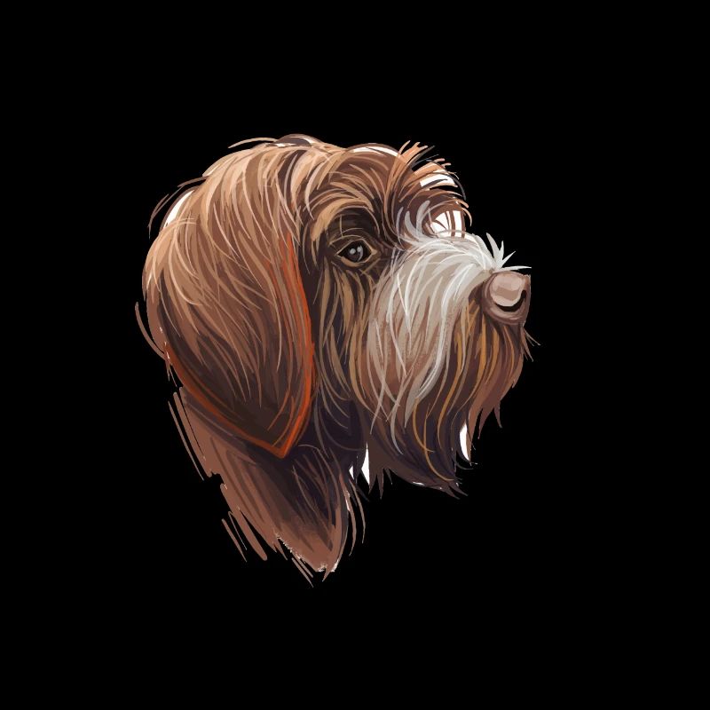 Drahthaar Pointing Griffon Dog Illustration