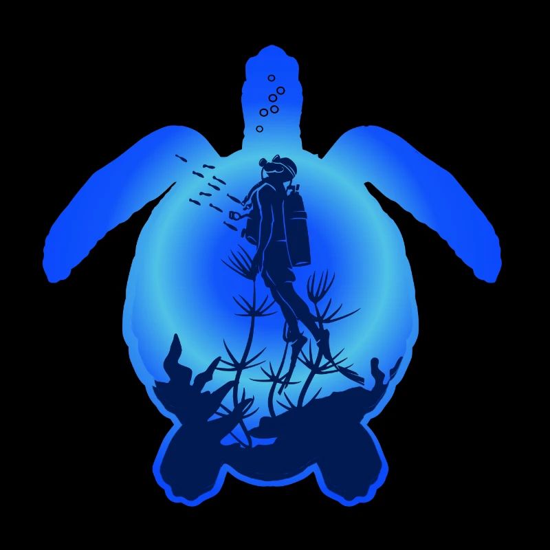 Sea Turtle and diver