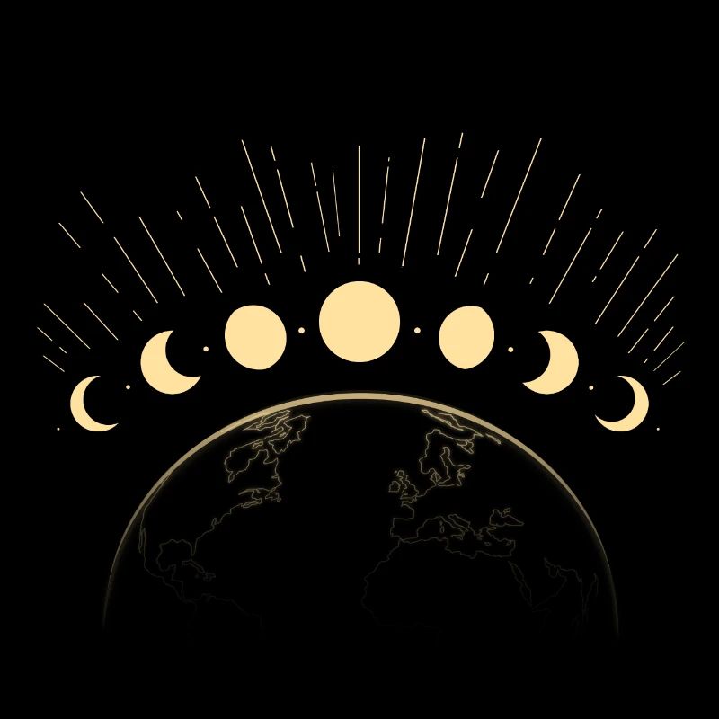 lunar cycle planet Earth yellow