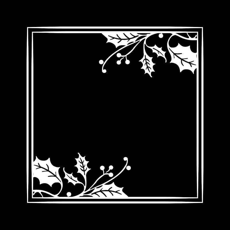 White frame bay leaf Christmas