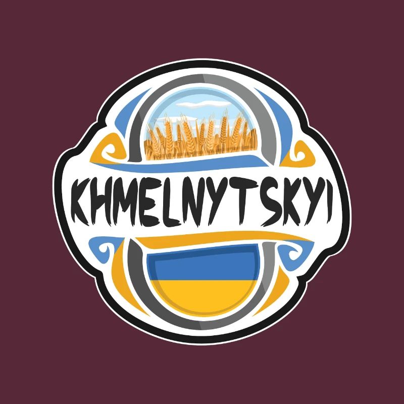 Khmelnytskyi Ukraine Flagge Reise Souvenir Abzeichen St