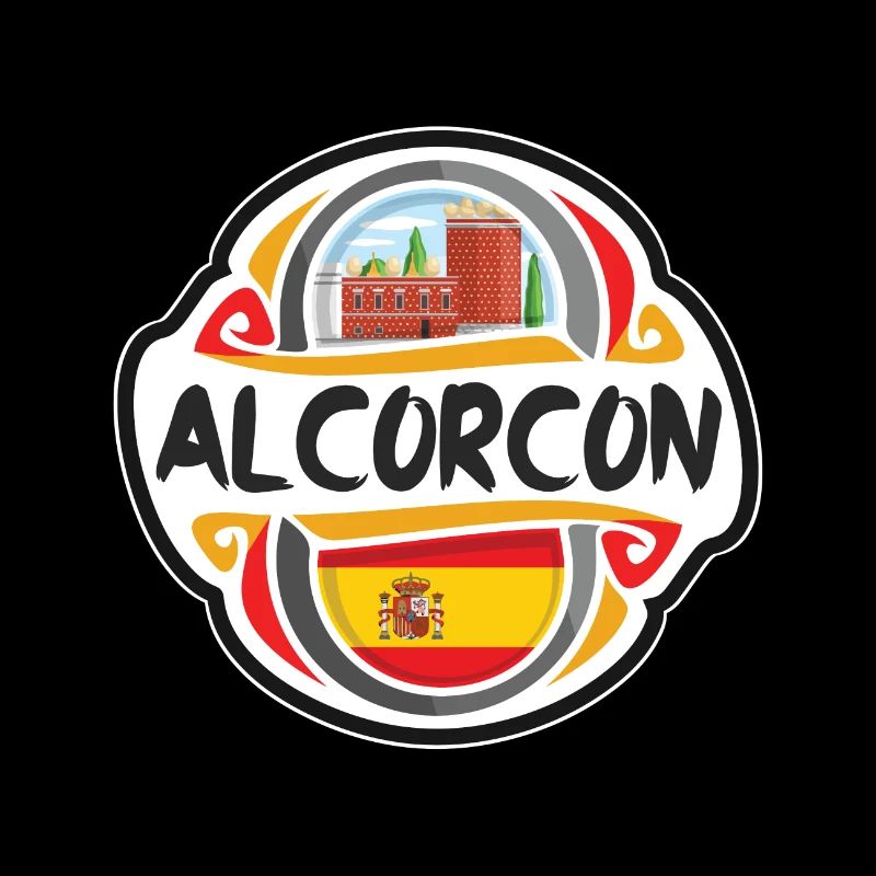 Alcorcon Espagne Drapeau Badge Voyage Souvenir Timbre