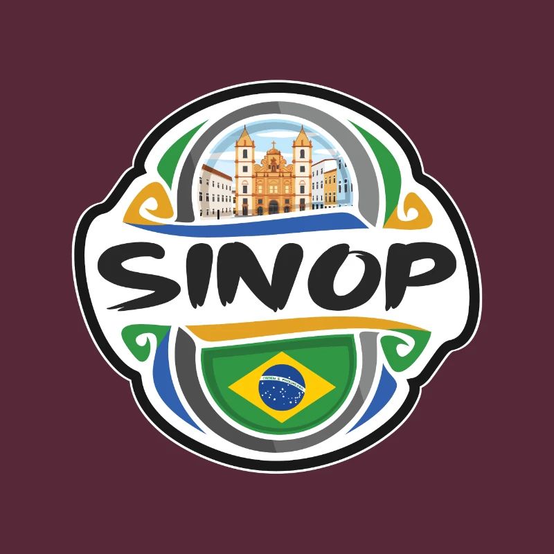 Sinop Brésil Drapeau Badge Voyage Souvenir Timbre