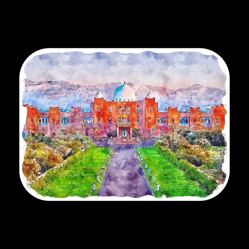 Marrakech Morrocco Aquarelle Esquisse Dessinée Peinture