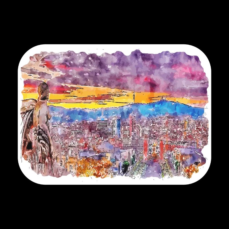Barcelone Espagne Aquarelle Esquisse Dessiner Dessin