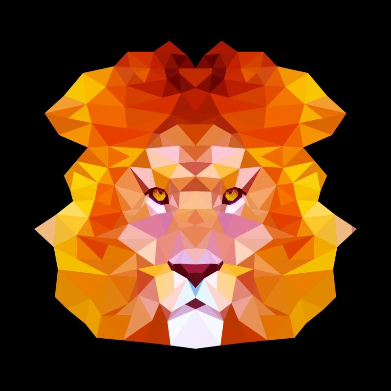 Belle conception de polygone de lion