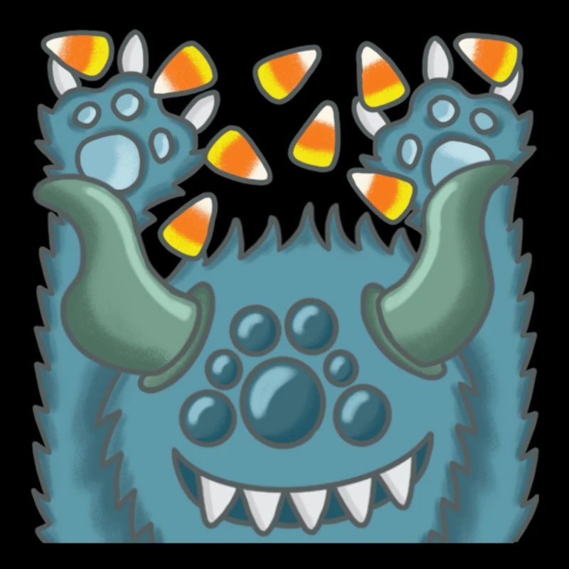 cheerful fluffy monster