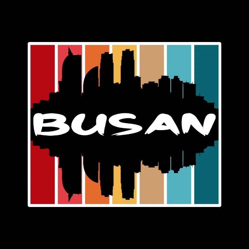 Busan Corée du Sud Skyline Silhouette Travel Souven