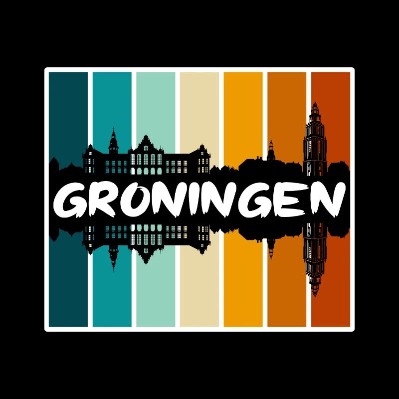 Groningue Pays-Bas Skyline Silhouette Voyage So
