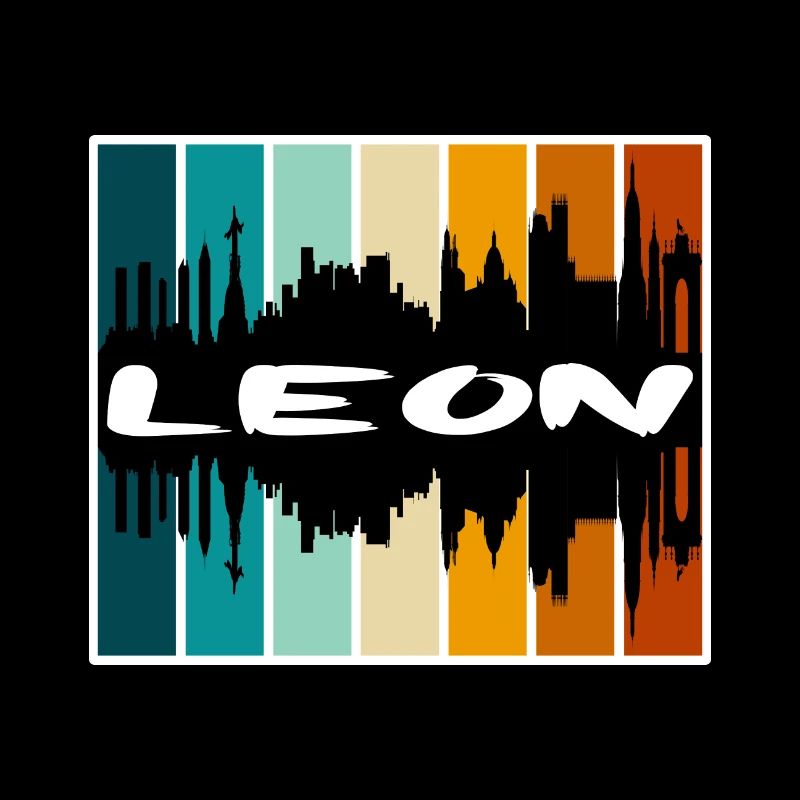 Leon Mexiko Skyline Silhouette Reise Souvenir