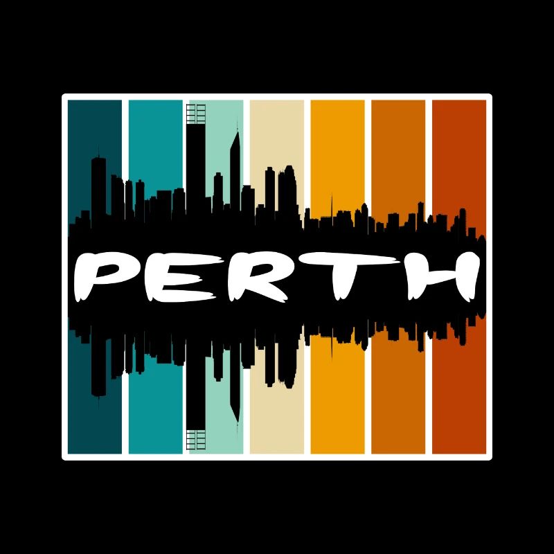 Perth Australie Skyline Silhouette Souvenir de voyage