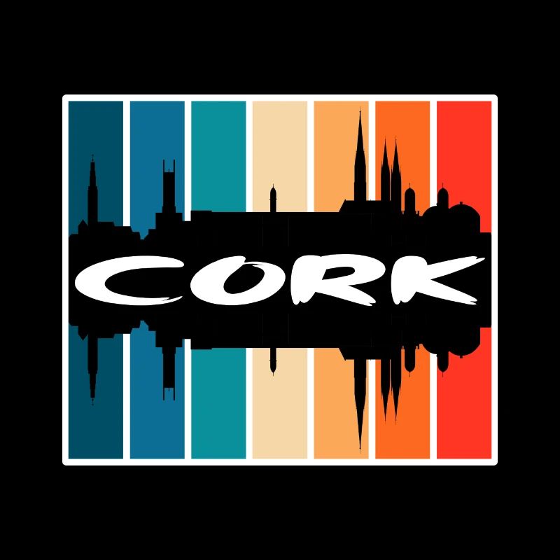 Cork Irland Skyline Silhouette Reise Souvenir