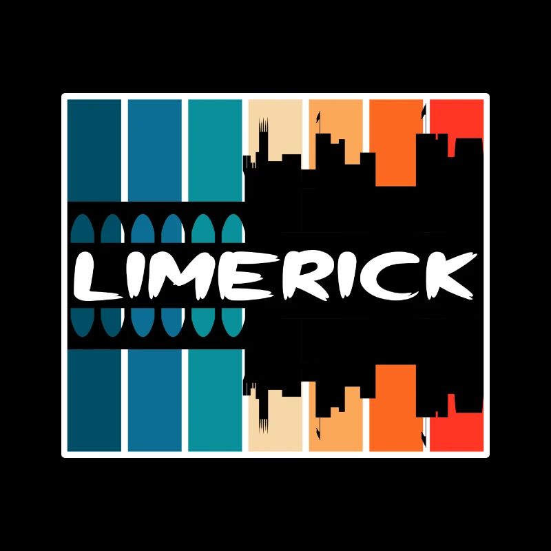 Limerick Irland Skyline Silhouette Reise Souveni