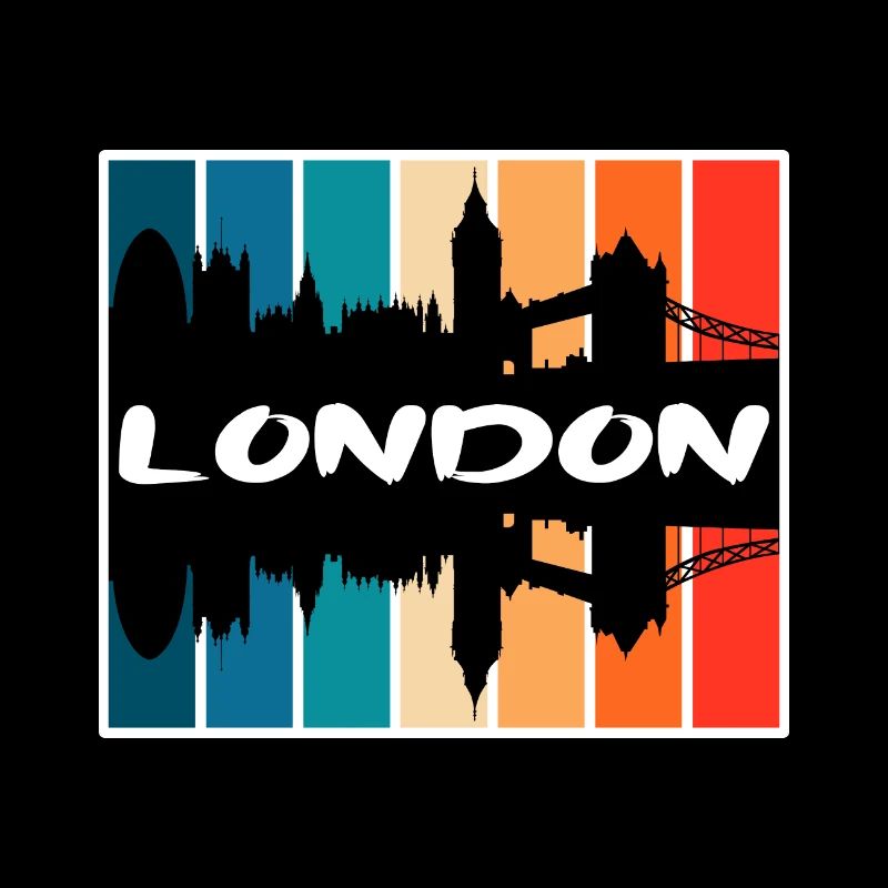Londres Angleterre Skyline Silhouette Voyage Souvenir