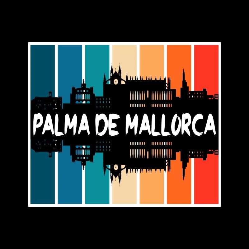 Palma De Mallorca Espagne Skyline Silhouette Voyage