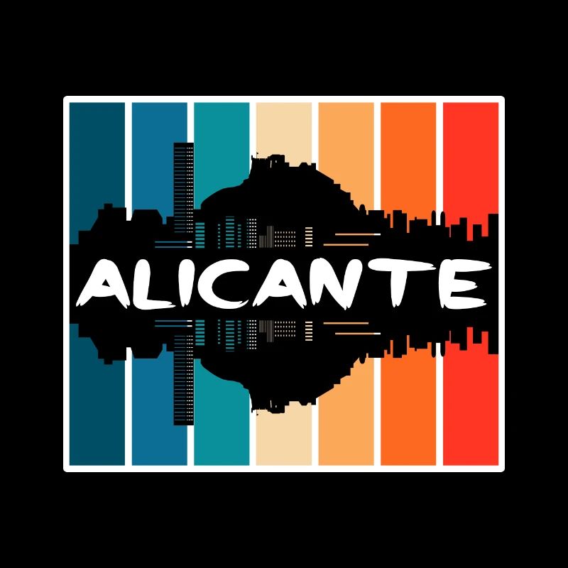 Alicante Spanien Skyline Silhouette Reise Souvenir