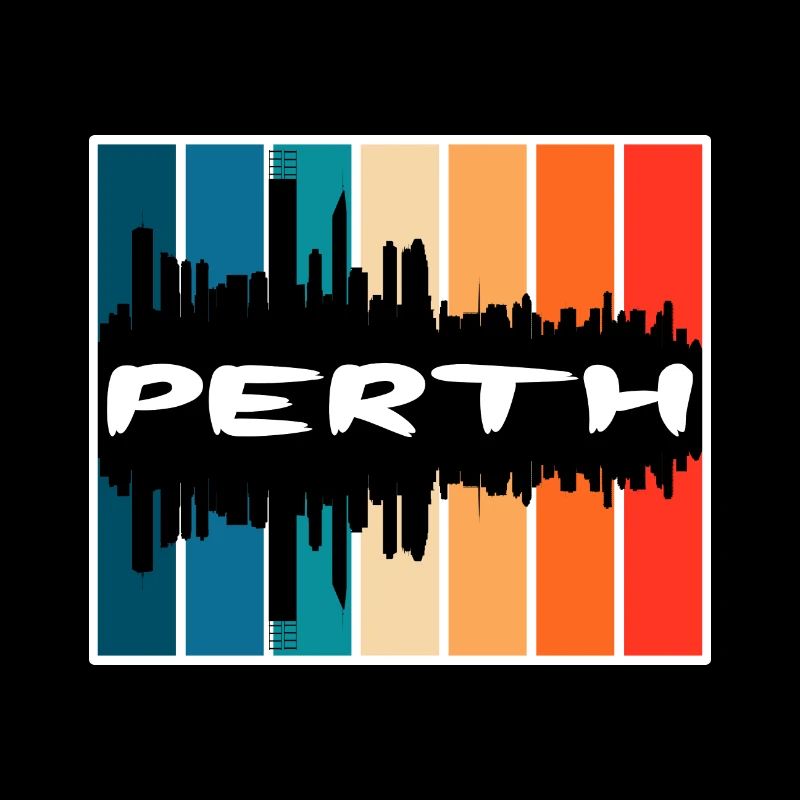 Perth Australien Skyline Silhouette Reise Souvenir