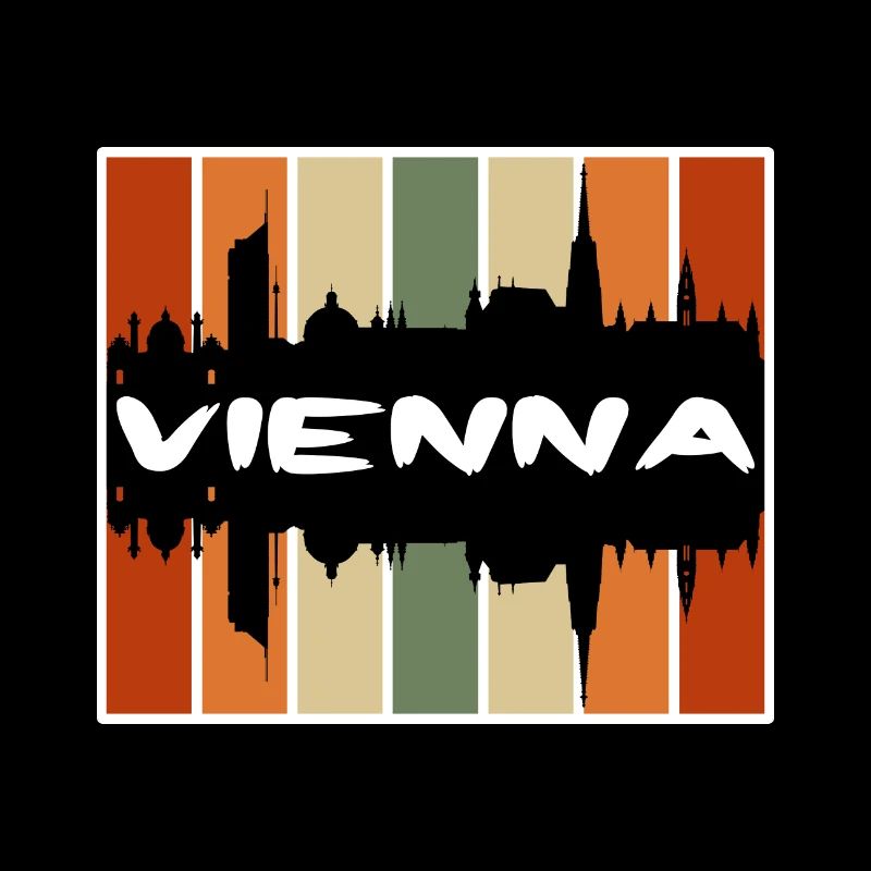 Vienne Autriche Skyline Silhouette Souvenir de voyage