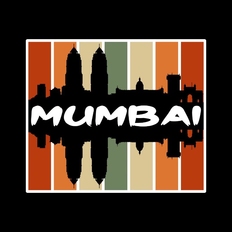 Mumbai Inde Skyline Silhouette Souvenir de voyage