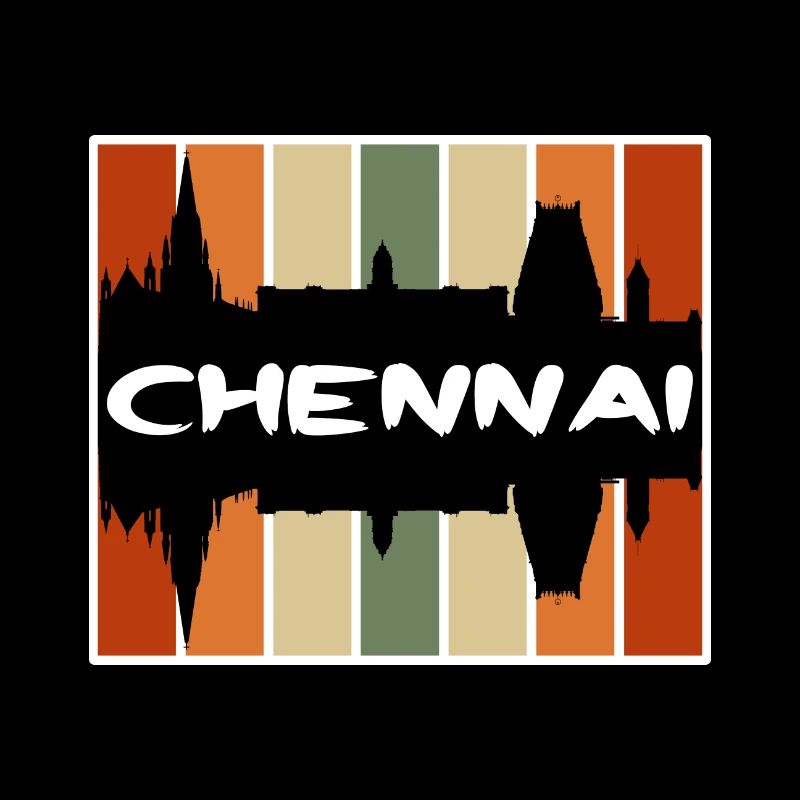 Chennai Inde Skyline Silhouette Souvenir de voyage