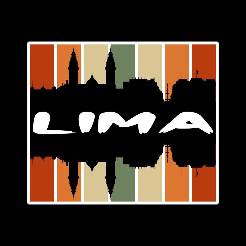Lima Peru Skyline Silhouette Reise Souvenir