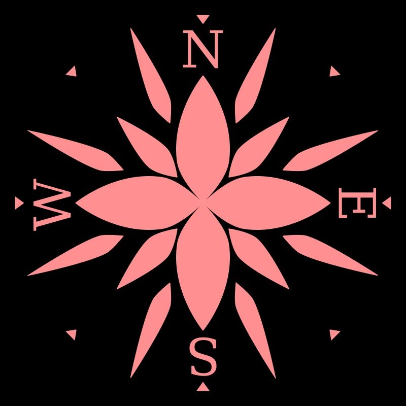 Compass with directions.