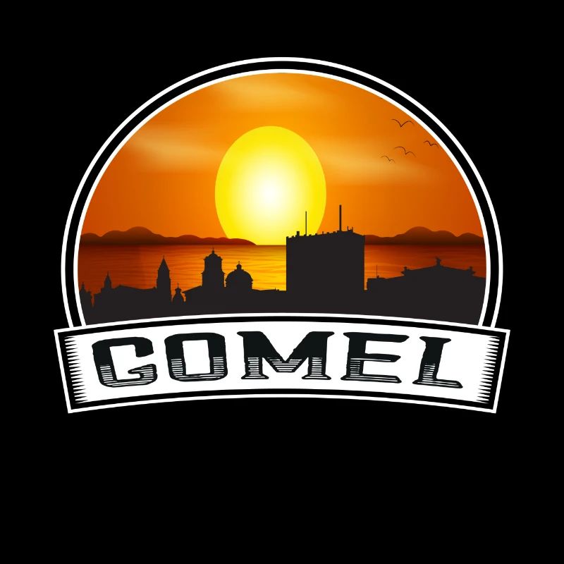 Gomel Belarus Skyline Vintage Sunset Travel Souven