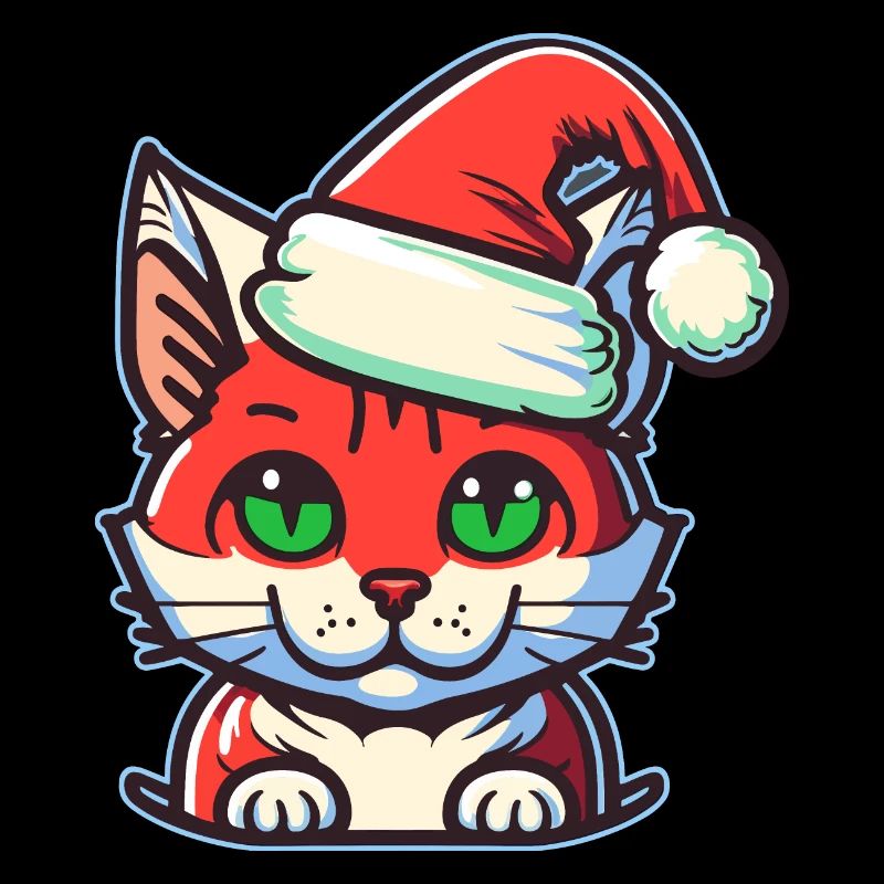 Wunderschönes Weihnachtskatzendesign, ein ausgezeichneter Weihnachtsmann