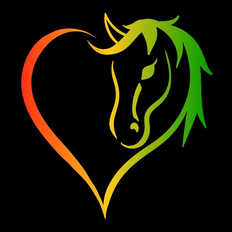 Neon Herz Leben ist besser mit Pferde Design