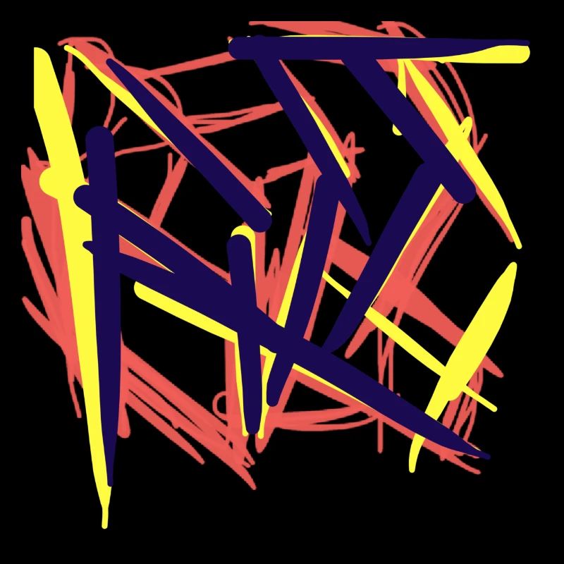 Multicolored cube on black T-shirt