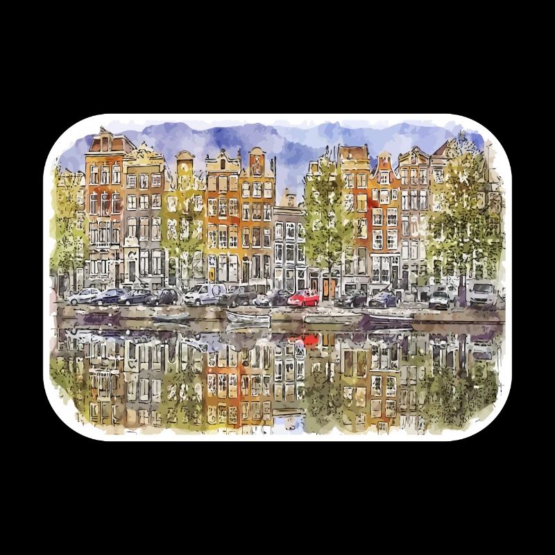 Amsterdam Netherlands Watercolor Sketch Drawing