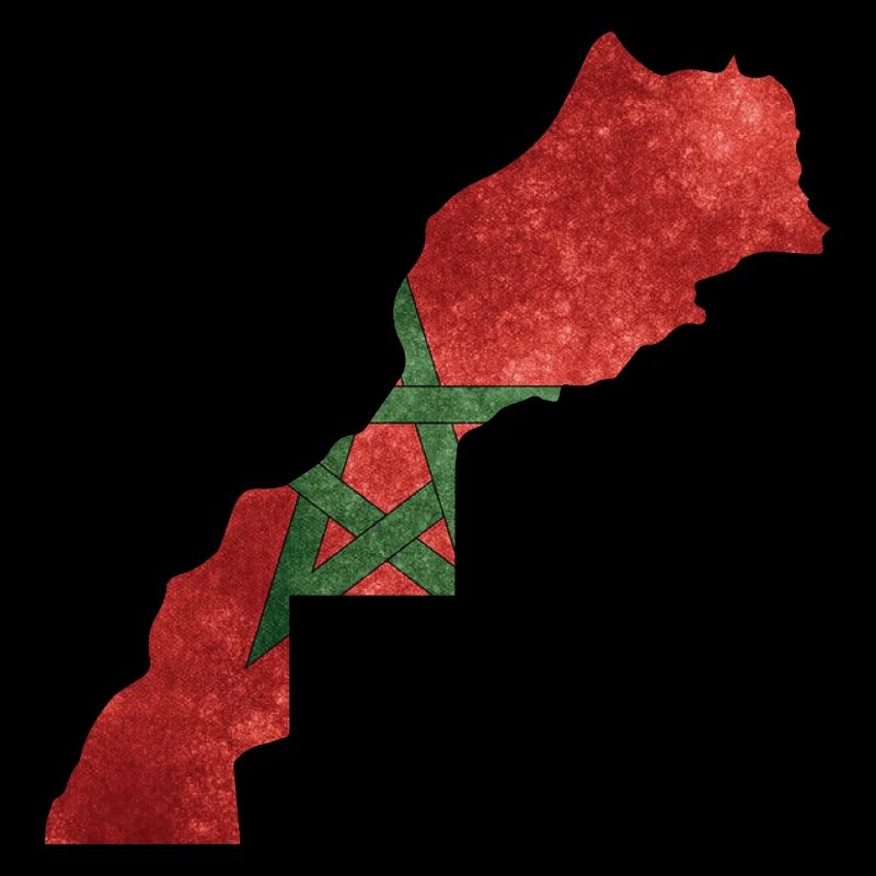 Maroc - frontière nationale dans le drapeau national