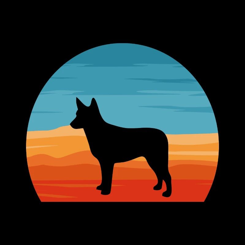 Australian Stumpy Tail Cattle Dog Silhouette