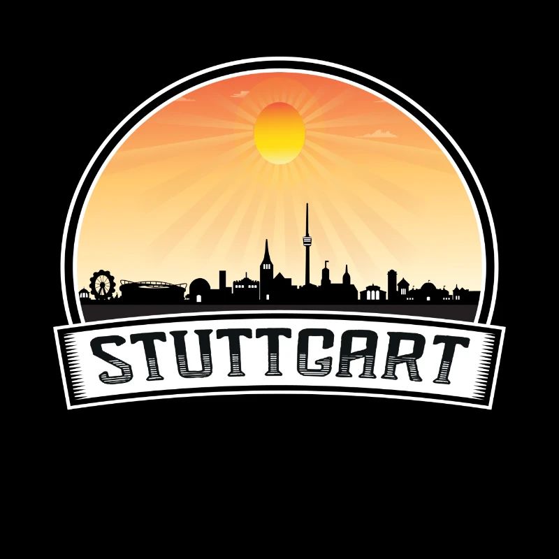 Stuttgart Germany Skyline Vintage Sunset Travel So