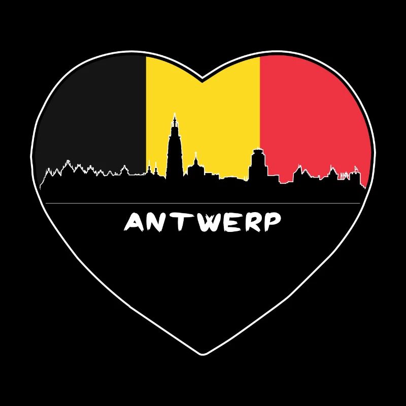 Souvenir de voyage d'horizon de drapeau de la Belgique d'Anvers