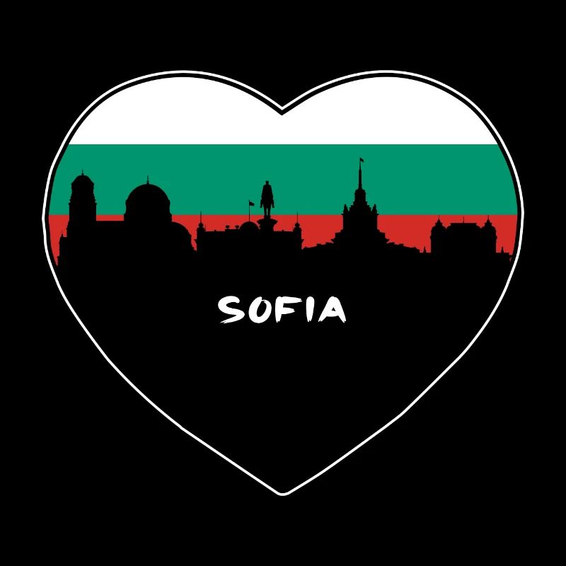 Sofia Bulgaria Flag Skyline Travel Souvenir