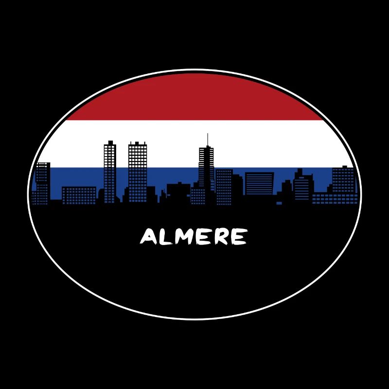 Almere Pays-Bas Flag Skyline Silhouette Voyage