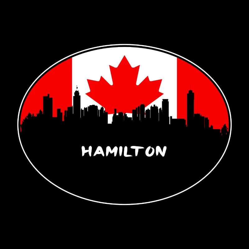 Hamilton Canada Flag Skyline Silhouette Travel