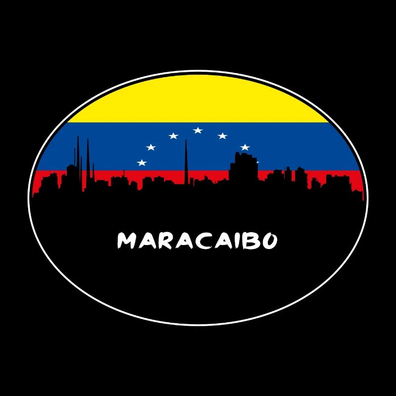 Maracaibo-Venezuela-Flaggen-Skyline-Schattenbild-Reise