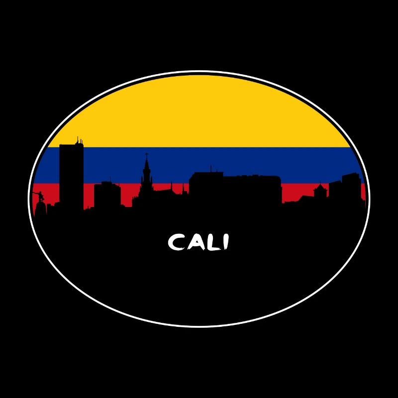 Cali Colombie Drapeau Skyline Voyage Silhouette