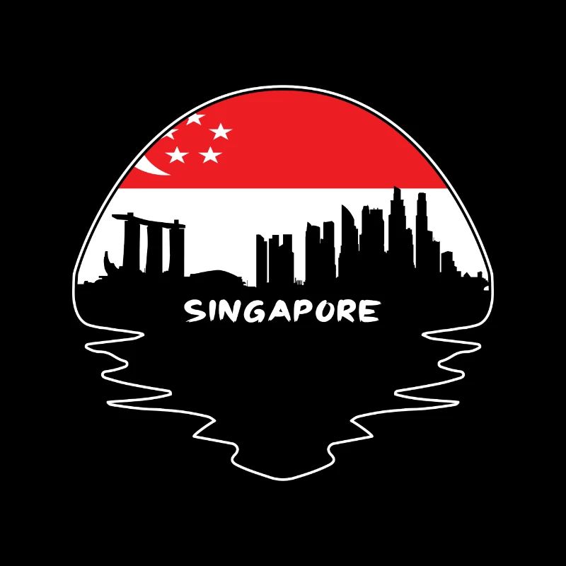 Singapour Drapeau de Singapour Skyline Silhouette Travel