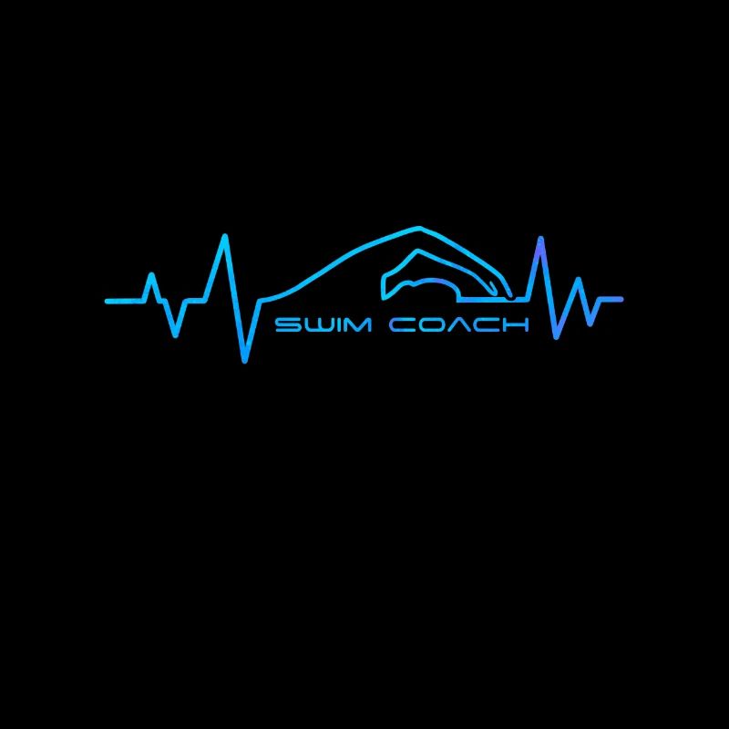 Schwimmtrainer Herzschlag Single Line Art