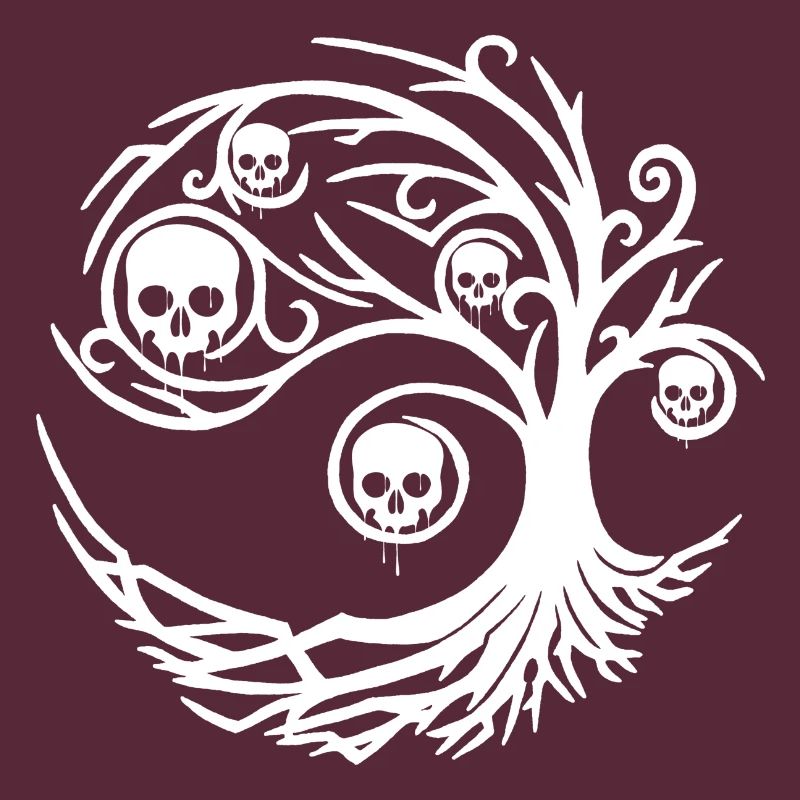 White tree with skulls