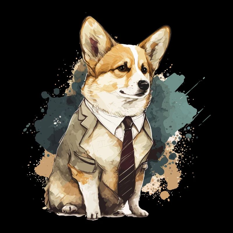 Corgi in White Suit