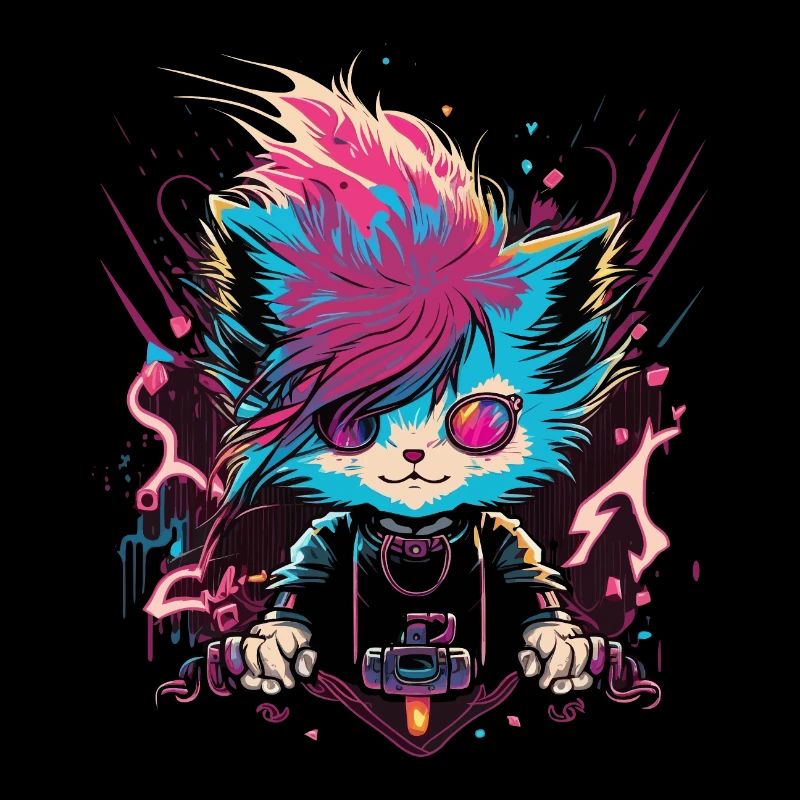 Coole elektrisierende Katze